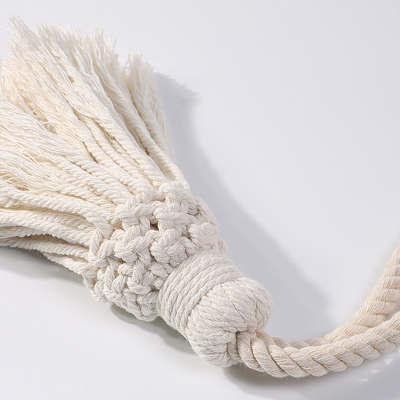 Macrame Curtain Tieback Hand-woven Curtain Tie Rope Straps with Tassel Holdbacks