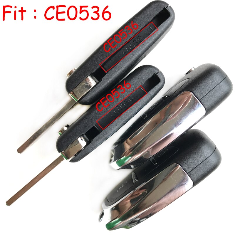 Chave de flip dobrável com 2/3 botões, carcaça modificada para chave remota automotiva, para peugeot 207 407 307 306 ce0536 lâmina de concha va2
