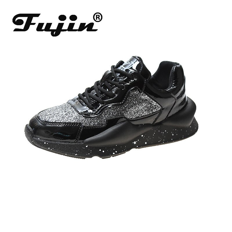 Fujin dames sneakers lente pailletten platform ademende dikke schoenen dames ins dikke bodem dames casual schoenen