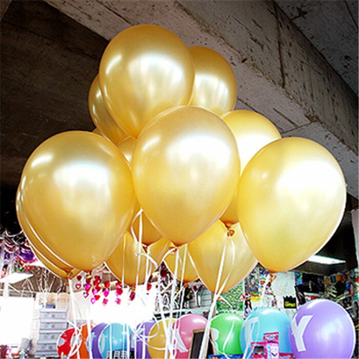 100pcs Gold red pink blue Pearl Latex balloons Wedding Party balloon Birthday Balloons Globos Party Supplies: Gold