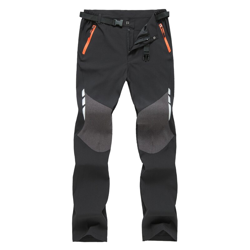 Reflective Summer Hiking Pants Men Lightweight Breathable Quick Dry Outdoor Mountain Climbing Trekking Male Trousers with Belt: Black / Asian Size 3XL