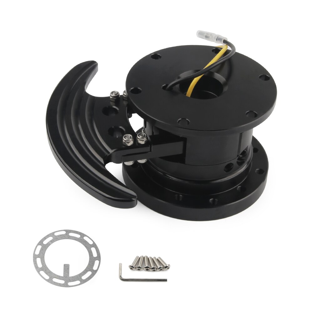 Universal Colorful Racing Steering Wheel Quick Release Hub Kit Adapter Body Removable Snap Off Boss Kit: Black