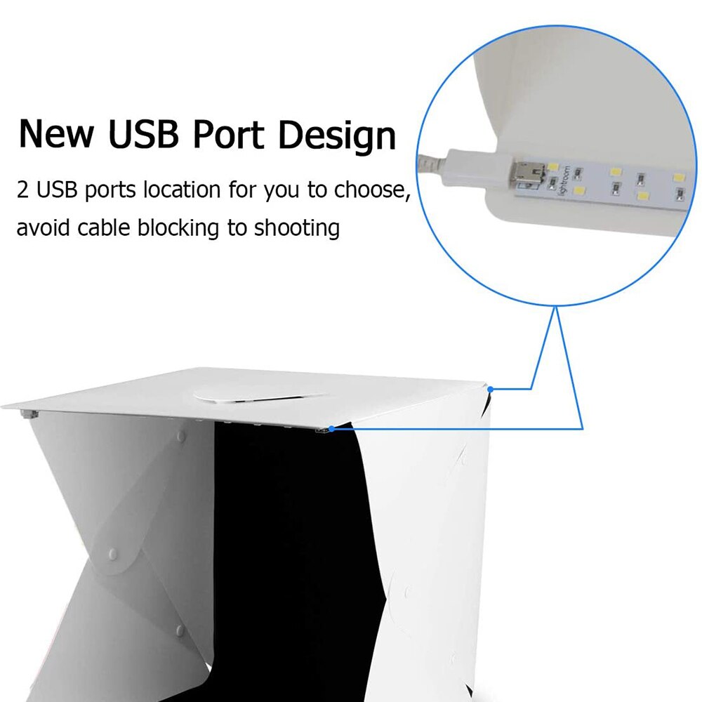 LED Klapp Leuchtkasten 20cm hintergrund Tragbare Fotografie Foto Studio Softbox Einstellbare Helligkeit Licht Kasten Für DSLR Camer