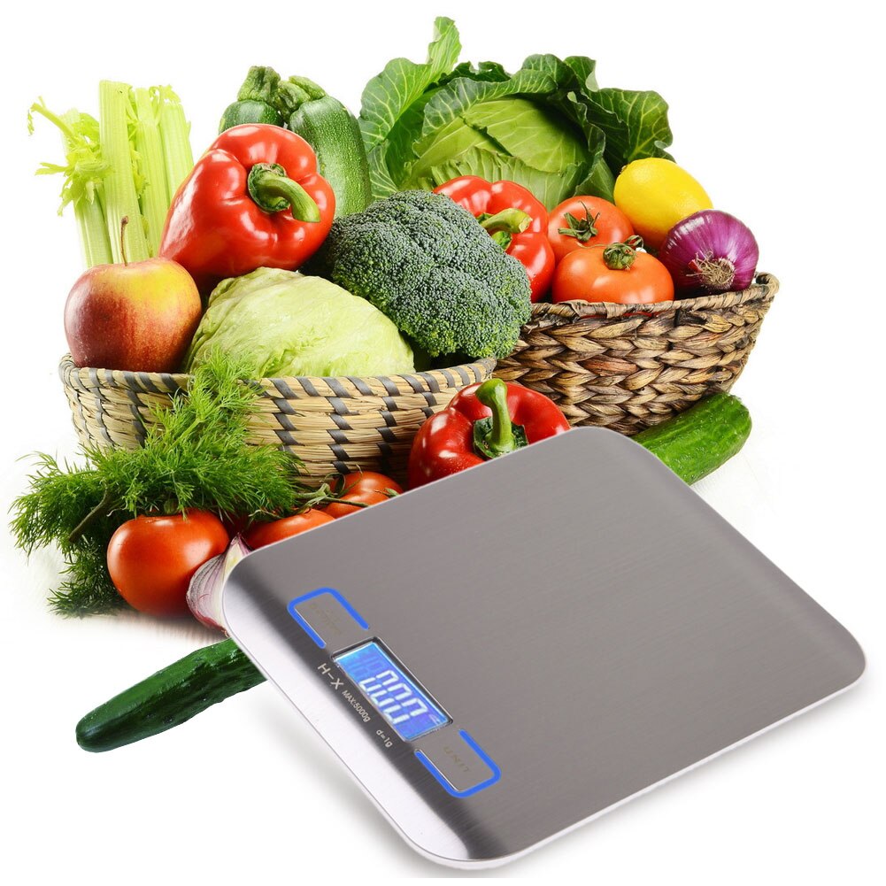 Electronic Kitchen Scale Ultra slim digital kitchen scale Stainless Steel Weighing Scale LCD High Precision Measuring Tools