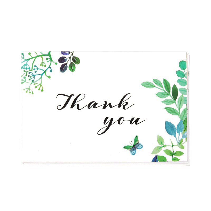 6Pcs/Set Thank You Cards Flowers Small Cards Greeting Card Postcards Message Card Universal