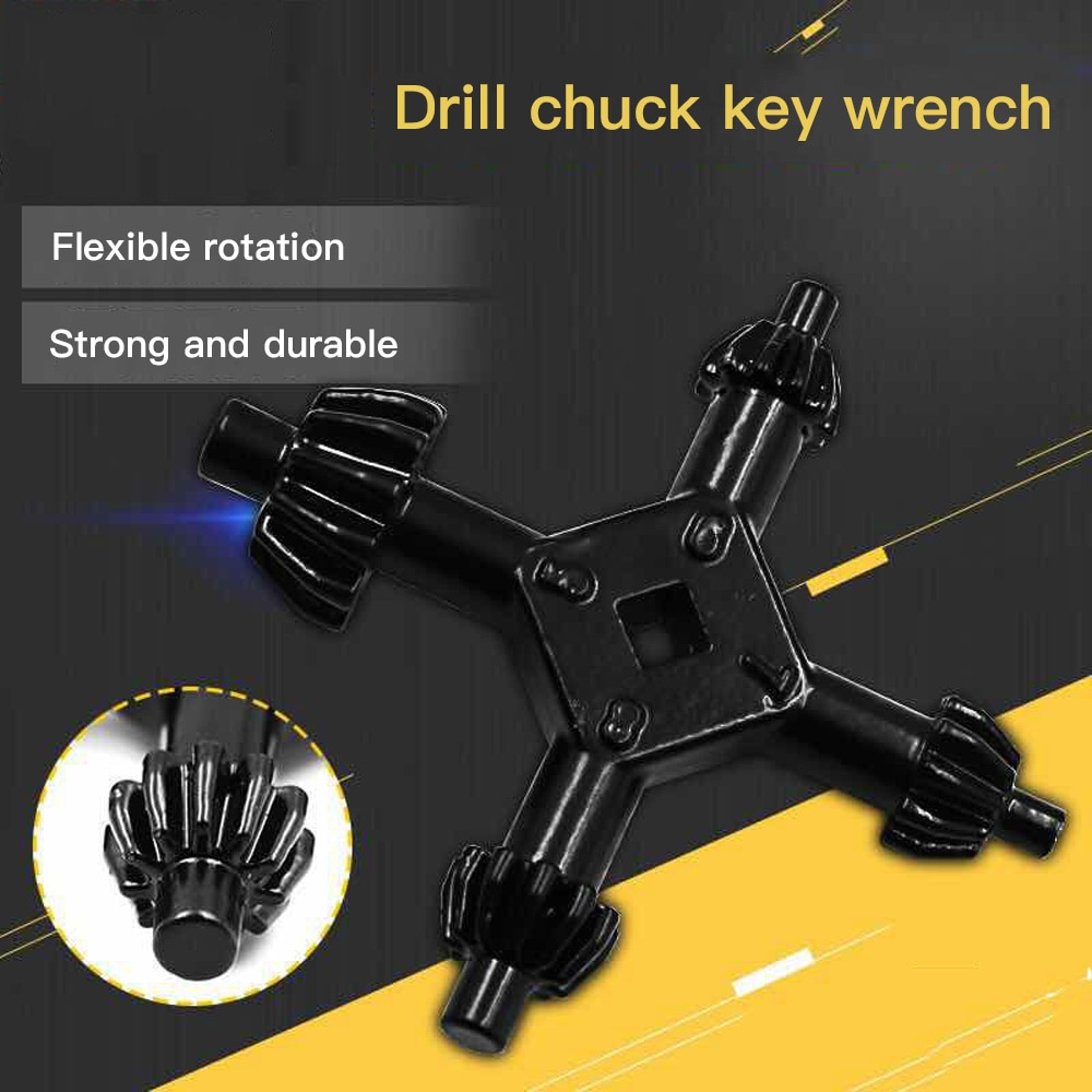 Drills Chuck Key 4 Way Drill Press Chucks Universal Combination Hand Tool Accessories 4 In 1 Fit Drill