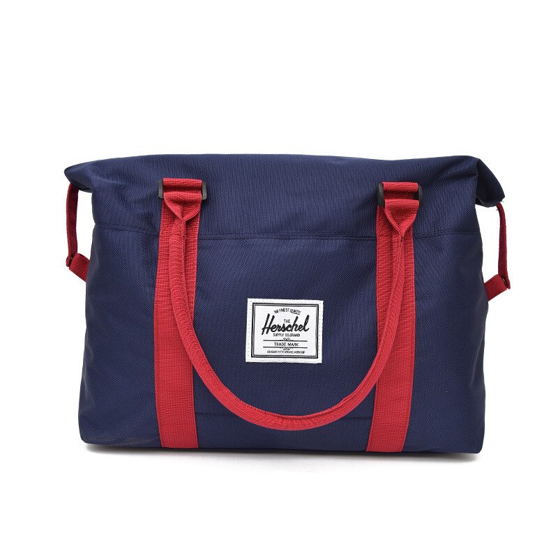 PUOU Reizen Buitenland Boardingtas Grote Capaciteit Handbagage Schoudertas Opslag Kleding Tas Trolley Case Oxford Reistas: Blauw