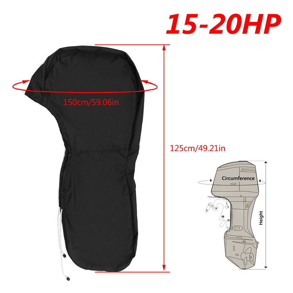 Buitenboordmotor Volledige Cover PVC Coating Oxford Waterdichte Boot Motor Motor Cover-6-15HP: 2