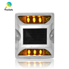 Gele kleur led signal light 5mm Epistar Flash modus LED aluminium behuizing solar road stud