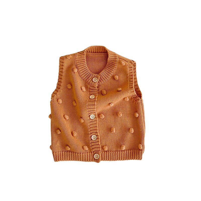 Baby Vest Coat Handmade Ball Baby Girl Boy Clothes Autumn Infant Girls Boys Outerwear Toddler Baby Cardigan Coats 1PC: Camel / 66cm