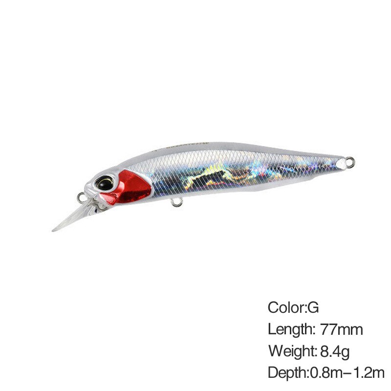 Minnow lokke haard agn kunstige woblere fiskeri lokker suspenderende krank wolfram vægt system wobler model krank agn: G