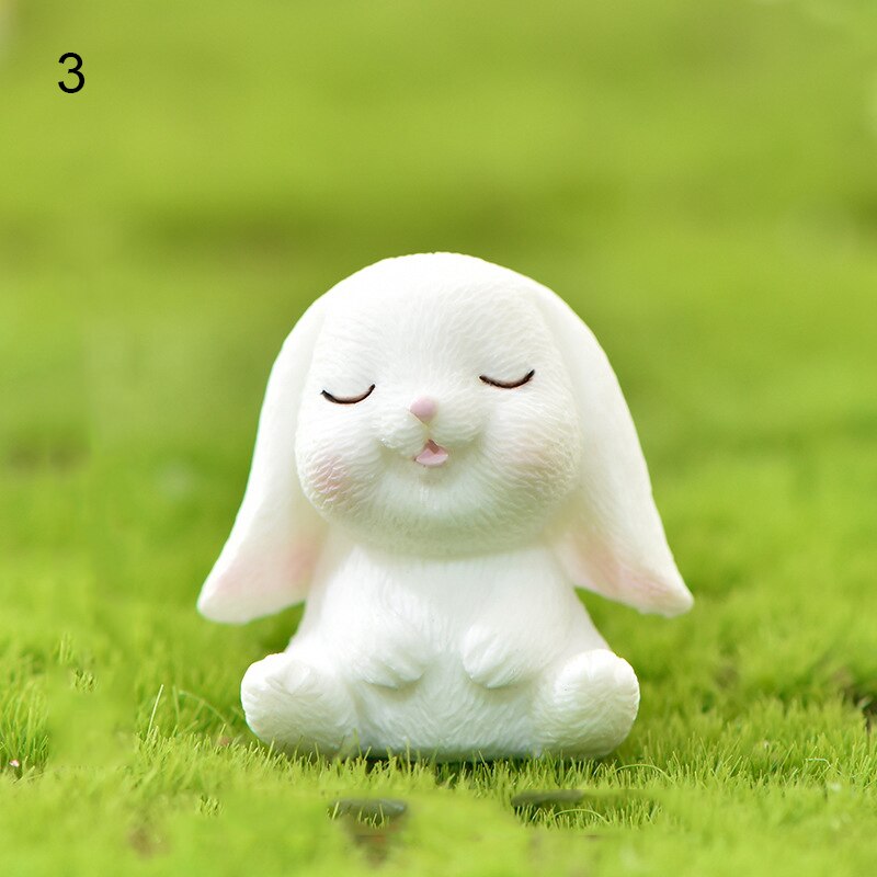 Miniaturedekoration sød dyr tegneserie kanin gulerod kanin hus sød kanin havearbejde plante harpiks tilbehør hks 99: 3