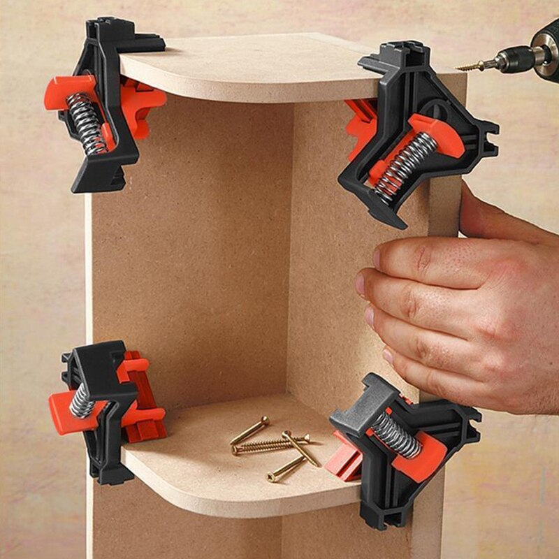 Home Tools Woodworking Angle Clamp Tool Set 90 Degrees Fixer Photo Frame Picture Frame ClampPunching Installer Hand Tool
