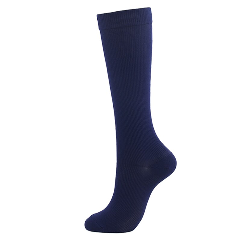 Moda Socmark Hoge Kwal Unisex Compressie Kous Druk Spataderen Kniehoge Ondersteuning Stretch Druk Circulatie: Navy / Xxl