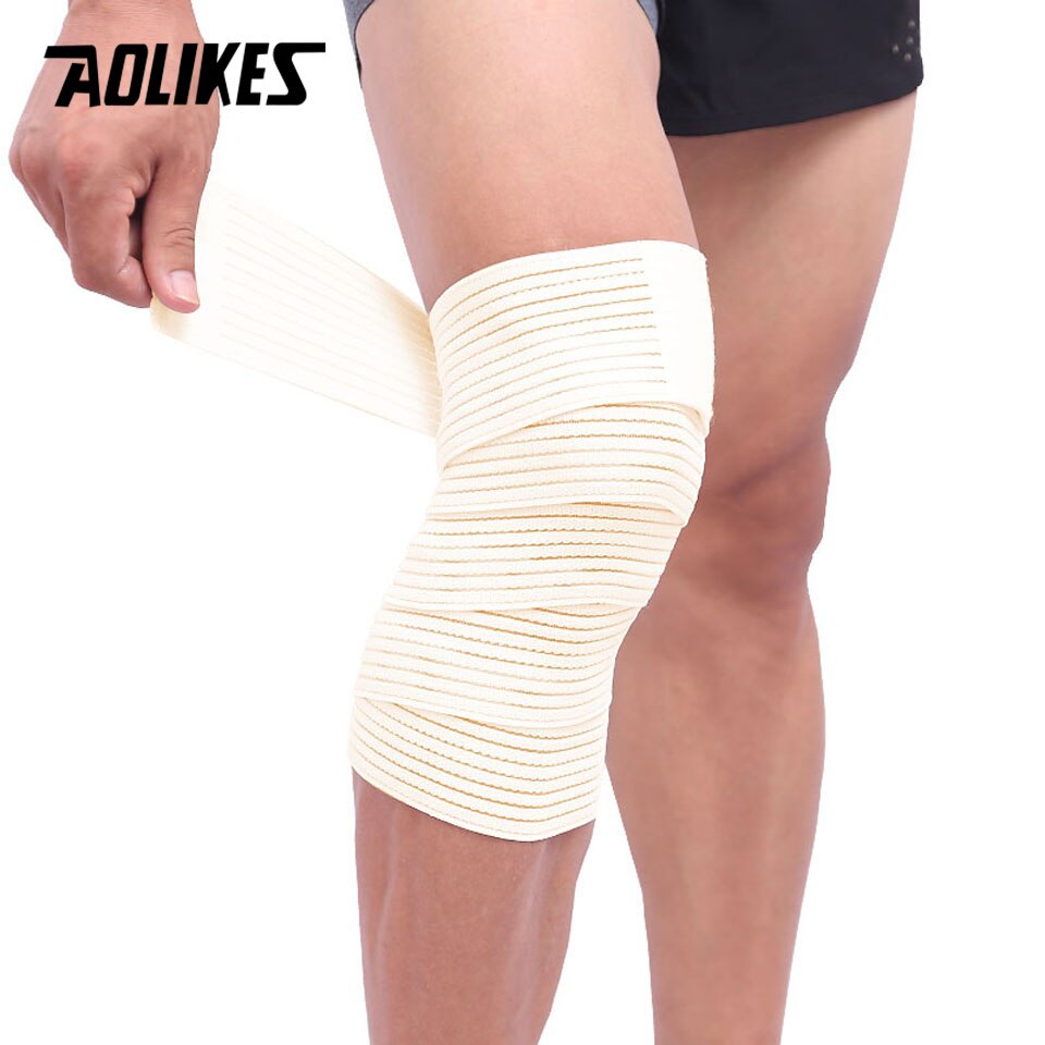 Aolikes 1 stk 90*7.5cm elastisk bandage sport knæstøtterem skinneben: Hud