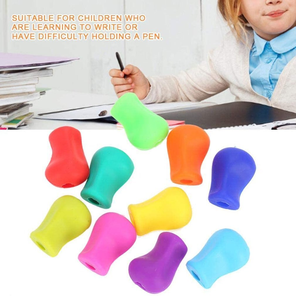 Pen Grip Children's Silicone Pen Grip Corrector Student Pencil Set and Non-toxic