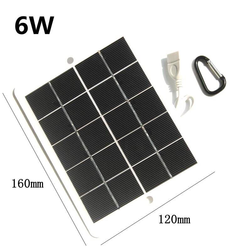 5W/6W/8W/10W Solar Panel Outdoor USB 5V Portable Mini Solar Charger Panel Climbing Fast Charger Travel Phone DIY Solar Charger: 6W