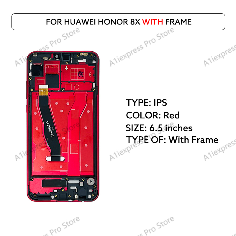 6.5 "IPS LCD dla Huawei Honor 8X wyświetlacz LCD ekran dotykowy Digitizer zgromadzenie JSN-L22 JSN-L42 JSN-L11 JSN-L21 naprawa części: niebieski lotos