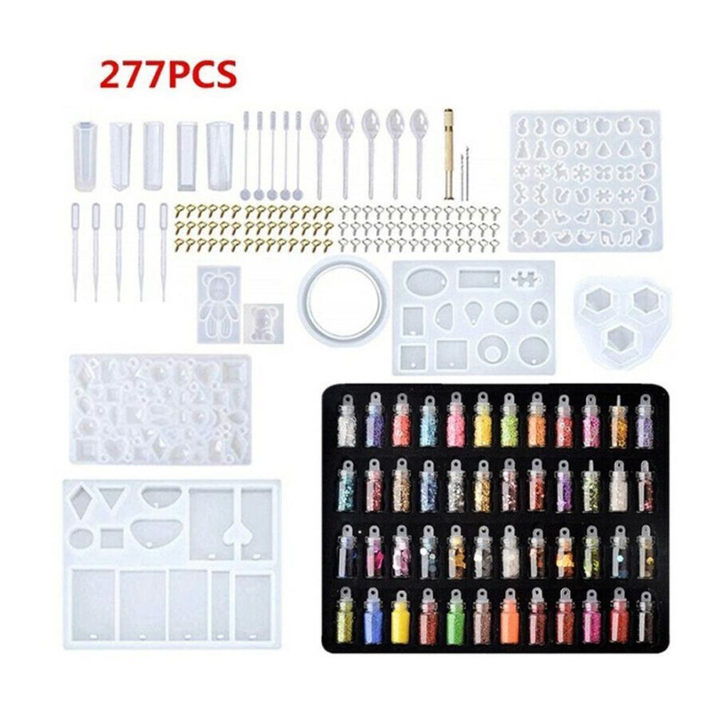 277 Piece Set DIY Crystal Epoxy Mold Jewelry Mold Tool Epoxy Mold Crystal Special Jewelry Tool Kit Mold Kit