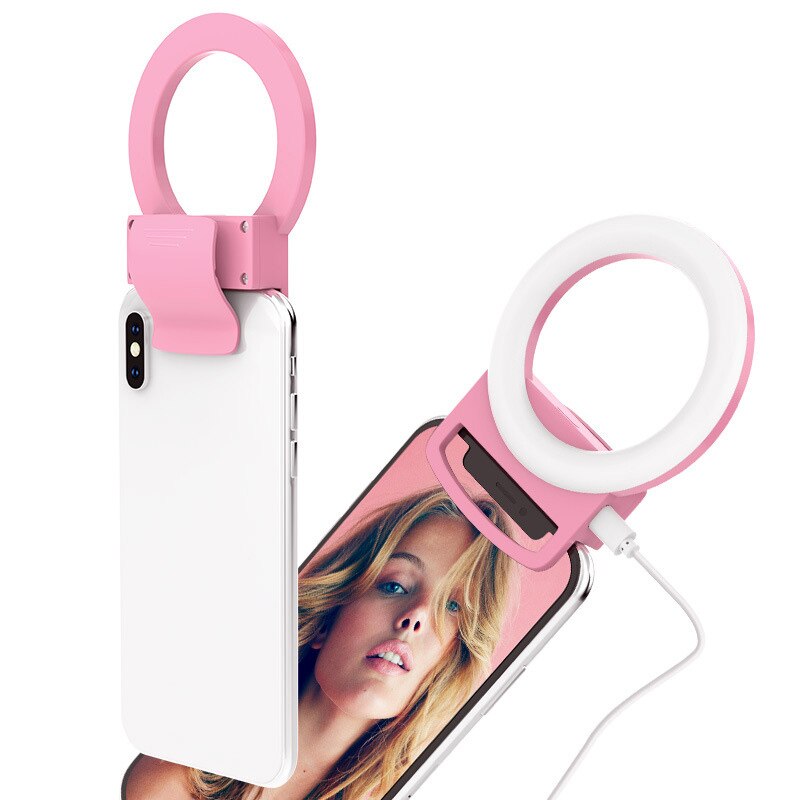 Universale Selfie portato Anello di Luce del veloce Portatile Del Telefono mobile Selfie Lampada Anello Luminoso Lente clip di Bellezza Luce di Riempimento Lampade