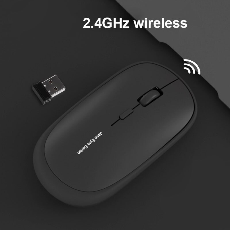 Oplaadbare bluetooth-muis, draadloze muis voor ipad, mac, windows, android, 1600 dpi, stille muis, draadloos, drie modi voor kantoor: Zwart 2.4g draadloos