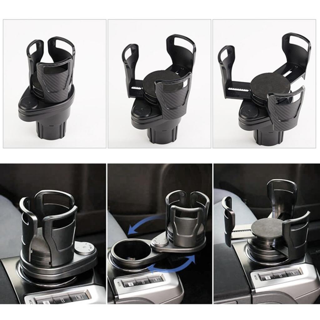 Multifunctional Car Cup Holder, 2 in 1 Drink Holder Drinks Bottle Water Cups Extendable Cup Holder