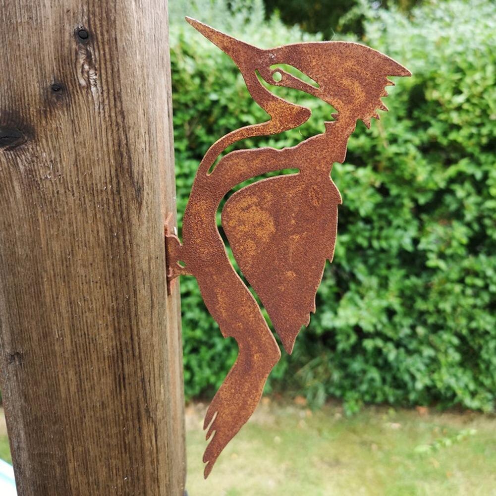 Picchio arrugginito decorazione per uccelli sagoma di uccelli in metallo decorazioni da giardino creativo in ferro battuto decorazioni per interni per interni simpatico giardino toria