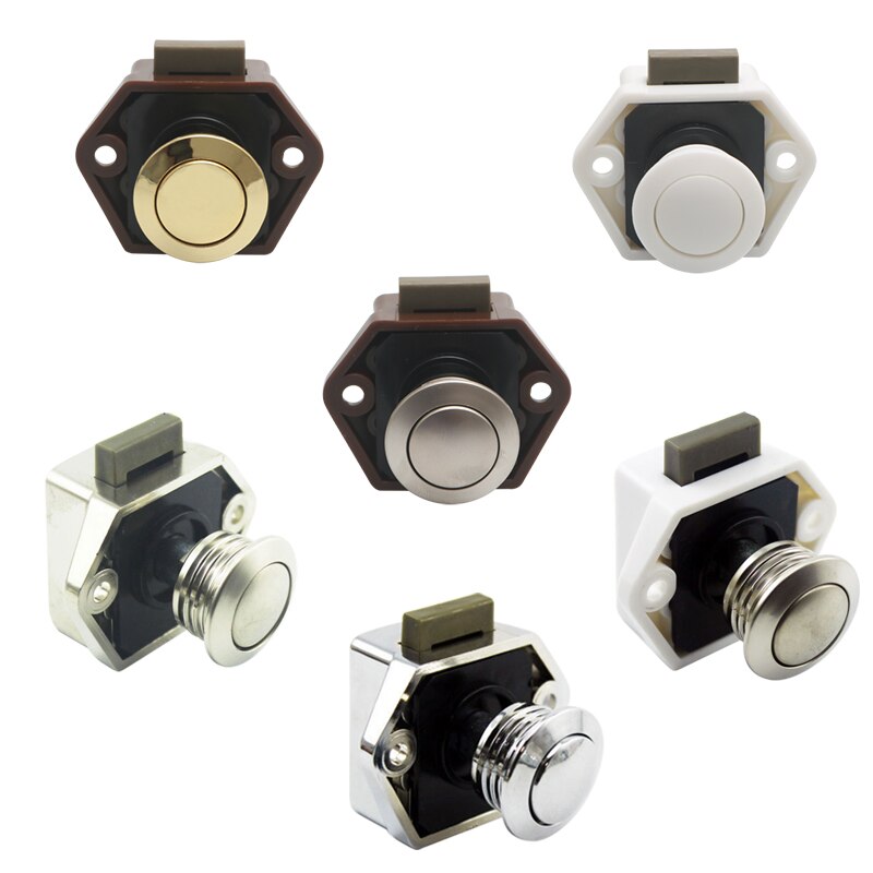 Push Button Catch Cupboard Door Knob Latch Lock for Caravan RV Camper Motor Home