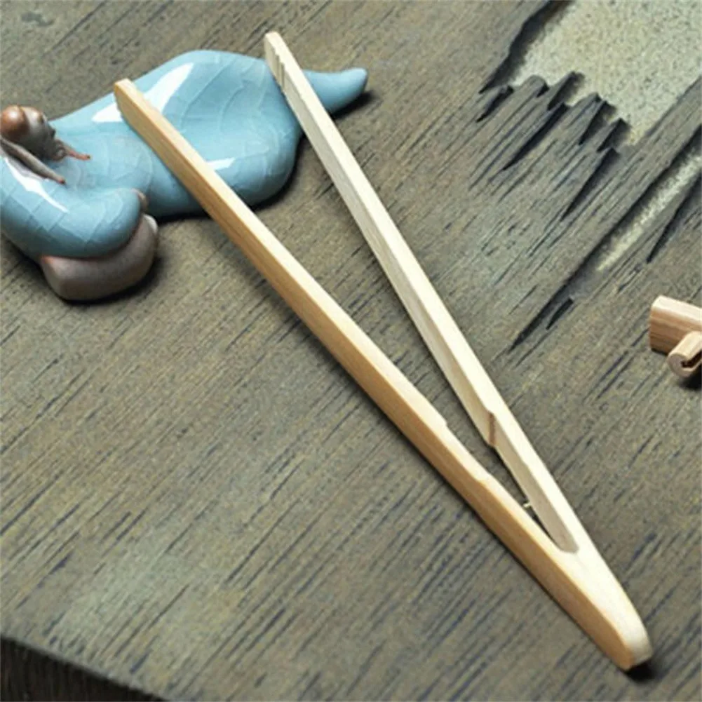 2Stck Holz Tee Clip Bambus Küche Salat Lebensmittel Toast Tong Pinzette Fleck Zucker Eis Tee Utensil Teegeschirr zubehör
