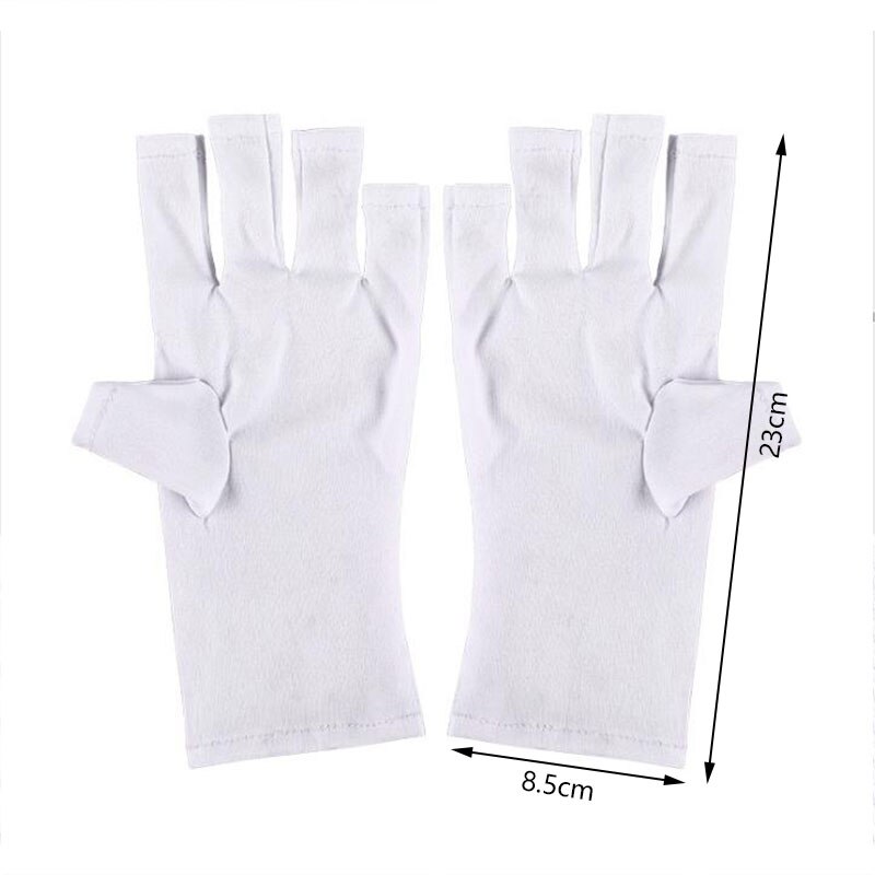 Guantes antiuv para manicura, guantes de protección UV sin dedos, herramienta de Arte de uñas, LED UV, 1 par