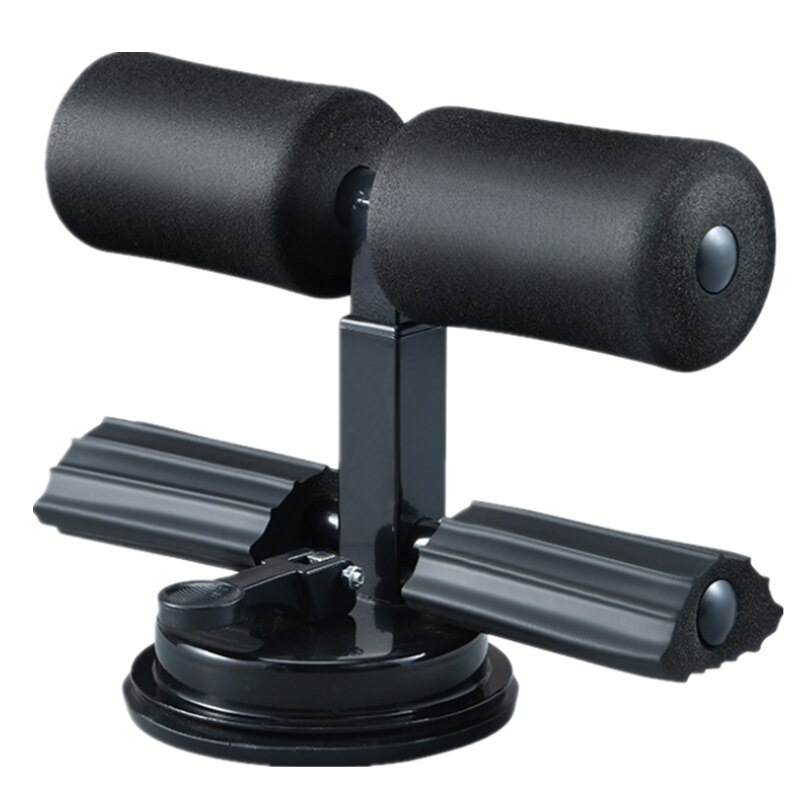 Adjustable Sit Up Bar Floor Assistant Exercise Equipment with Resistance band Home Gym Abdominals Core Workout Fitness Slimming: Black B