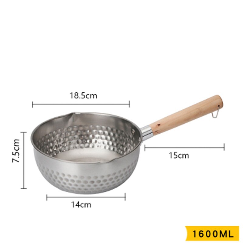 Japanese-style aluminum snow pan, thickened double bottom small milk pot, noodle pot, soup pot, general purpose pot for inductio: 1