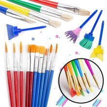34pcs Kids Paint Supplies Paint Cups Palette Tray Multi Sizes Paint Pen Brushes Set School Art Party Kids