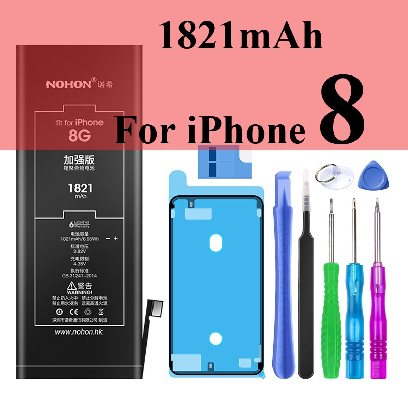 Nohon Batterie Für Apple iPhone 6S 6 5s 7 8 X Xr Xs Max 4 4s Echt kapazität Batterien + Werkzeuge Für iPhone 6S 6 5s 7 8 X Xr XsMax 4 4s