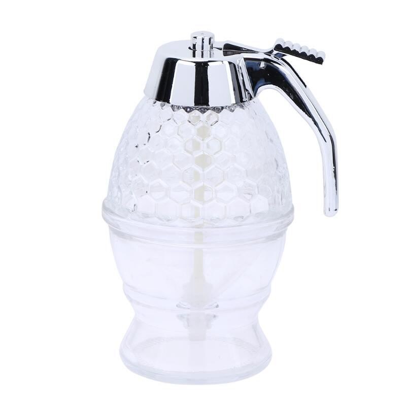 200Ml Honing Dispenser Jar Container Cup Sap Siroop Ketel Keuken Bee Drip Standhouder Draagbare Keuken Acryl Opslag Pot: Default Title