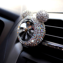 Bling krystal diamant tegneserie bil luftfrisker udløb udluftning klip bil parfume solid diffuser bil tilbehør til piger