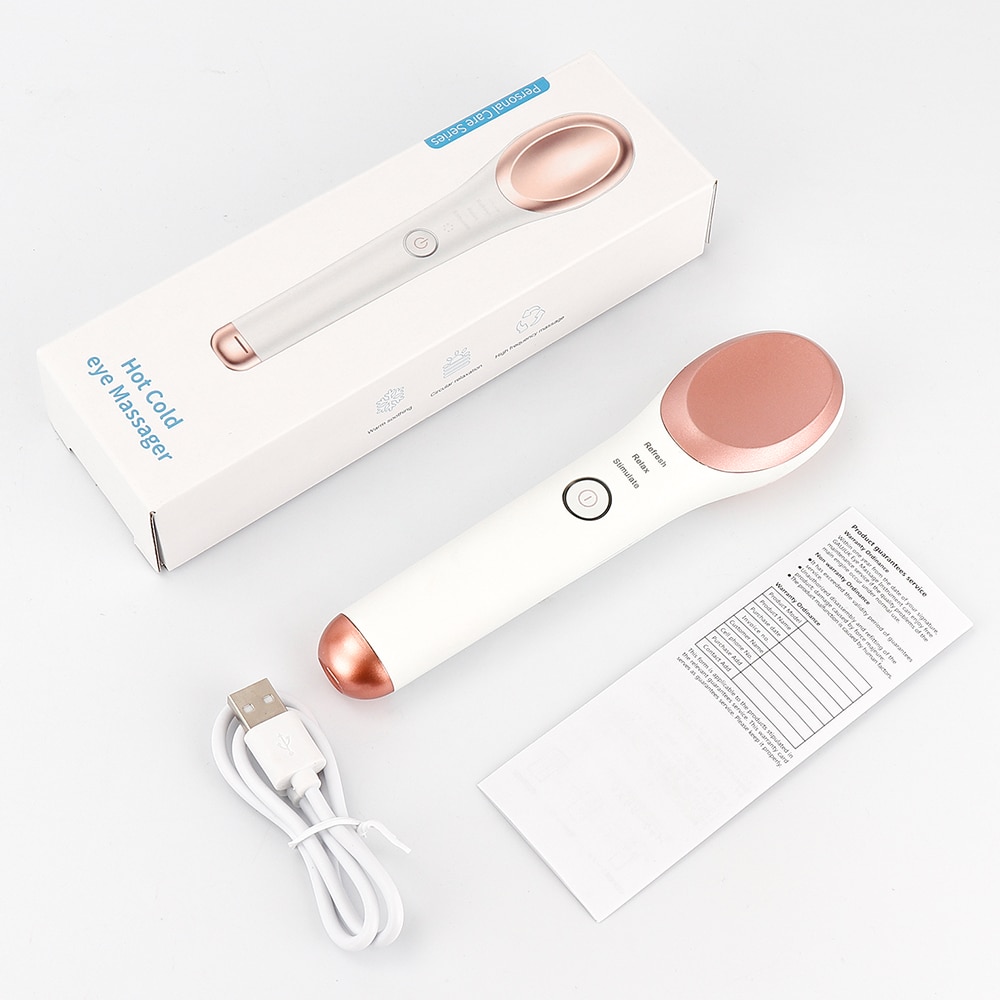 Warm Koud Trillingen Oog Massager Elektrische Eye Meter Anti Rimpel USB Oplaadbare Ontspannen Lichter Eye Zakken Donkere Kringen