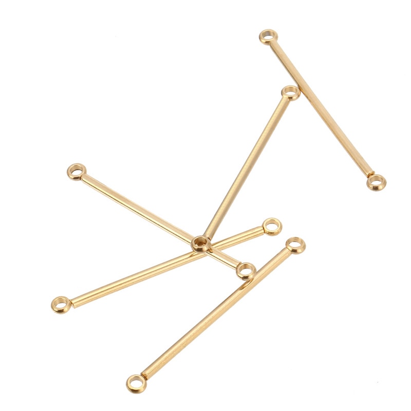 thumbnail image 2 of NUOBESTY 200pcs Earring Connection Rods Golden 25mm Electroplated... 2 of 11