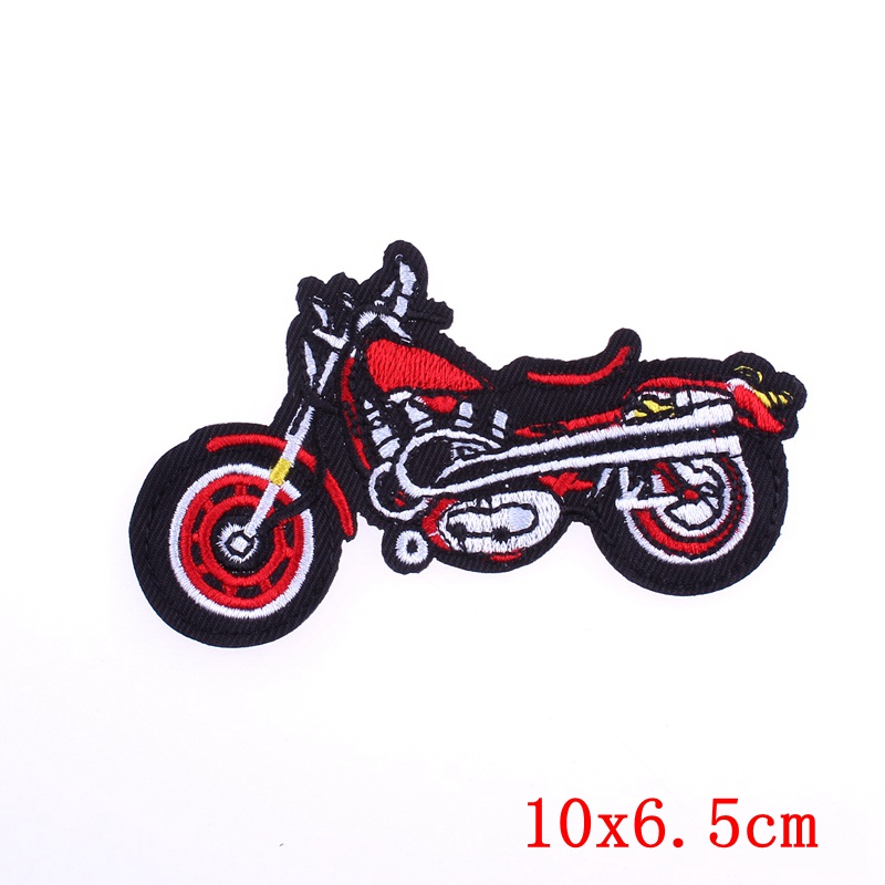 Naszywki motocyklowe kolorowe haftowane naszywki do prasowania na ubrania punkowe, męskie, do szycia kurtki motocyklowej diy