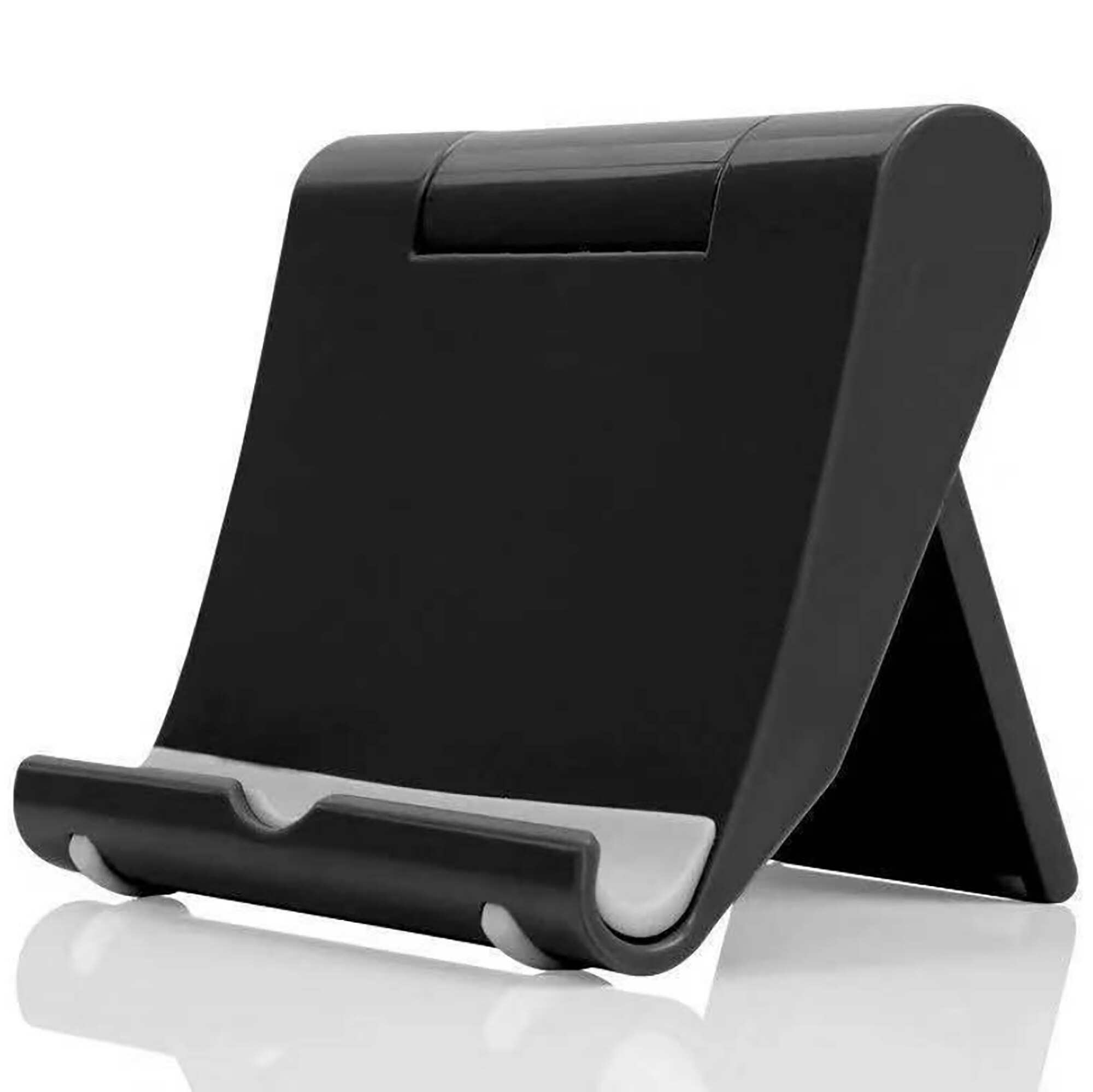 Bordstativ for iphone 12 smart skjermholder stativ plast justerbar sammenleggbar universal sklisikker skjermbordholder i alle størrelser: Svart