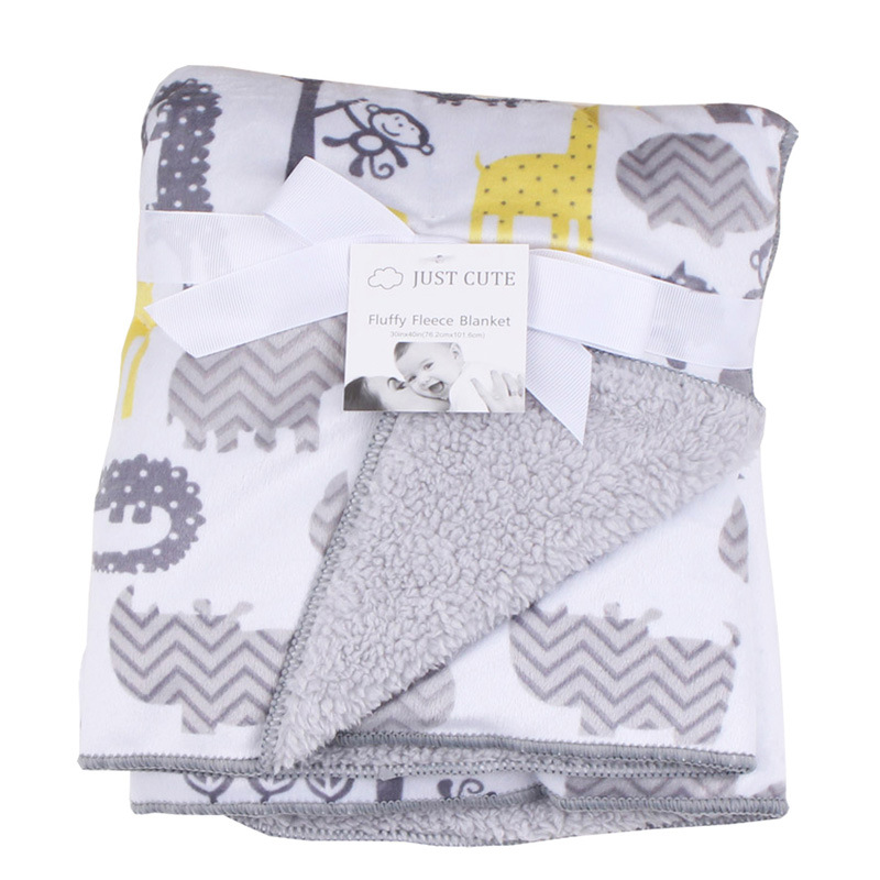 Spädbarn nyfödd baby filt vinter fluffig fleece barn muslin filt swaddle barnvagn fleece filtar barn eftermiddag tupplur täcke: Grå