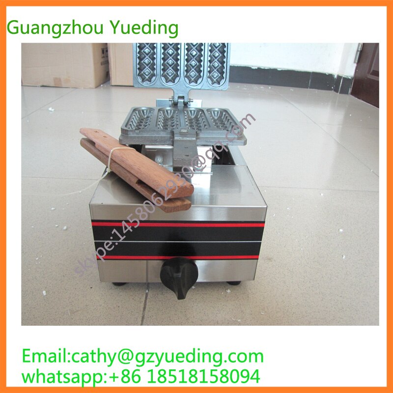 Commercial gas 4 pieces Crispy corn dog waffle maker non-stick French Muffin sausage Machine