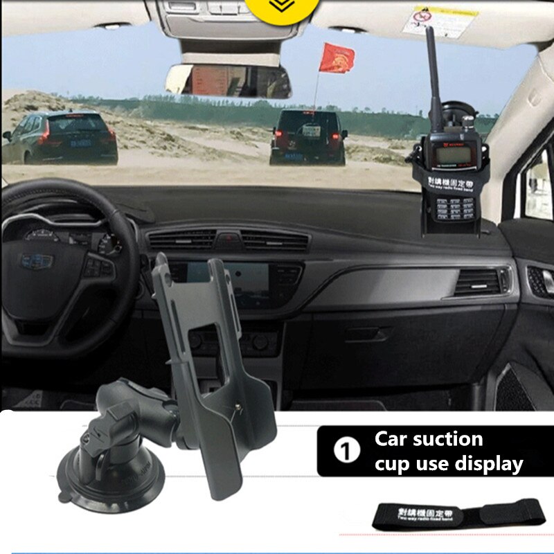 Soporte de Radio con Clip para cinturón con placa de diamante Compatible con bola de goma de 1 pulgadas para interfono de motocicleta o coche para montaje de memoria ram