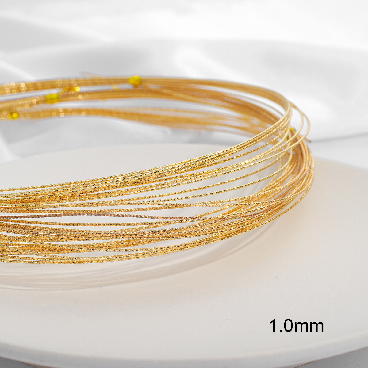 1Meter 18KGold Plating Copper Beading Wire Cord String for Diy Winding Necklace Bracelet Jewelry Finding Craft Making Accessory: style2 1mm