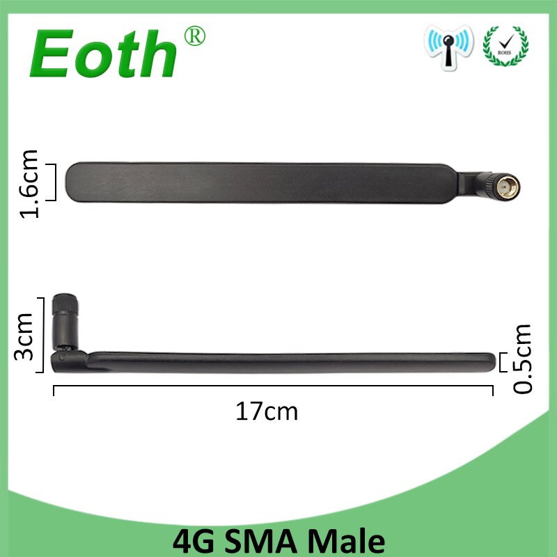 Eoth 1 2pcs 4G lte antenna 5dbi SMA Male Connector Plug antenne router external repeater wireless modem antene