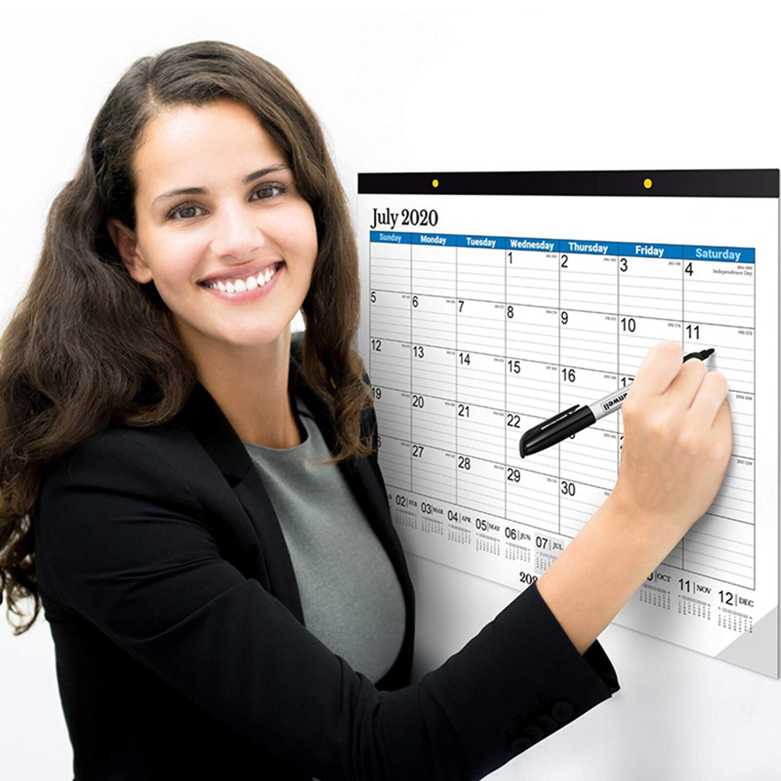 Bloco grande do calendário da parede do gêmeo-fio encadernado com julian datas o presente dos artigos de papelaria você pode obter mais feito em menos cronograma do planejador do tempo