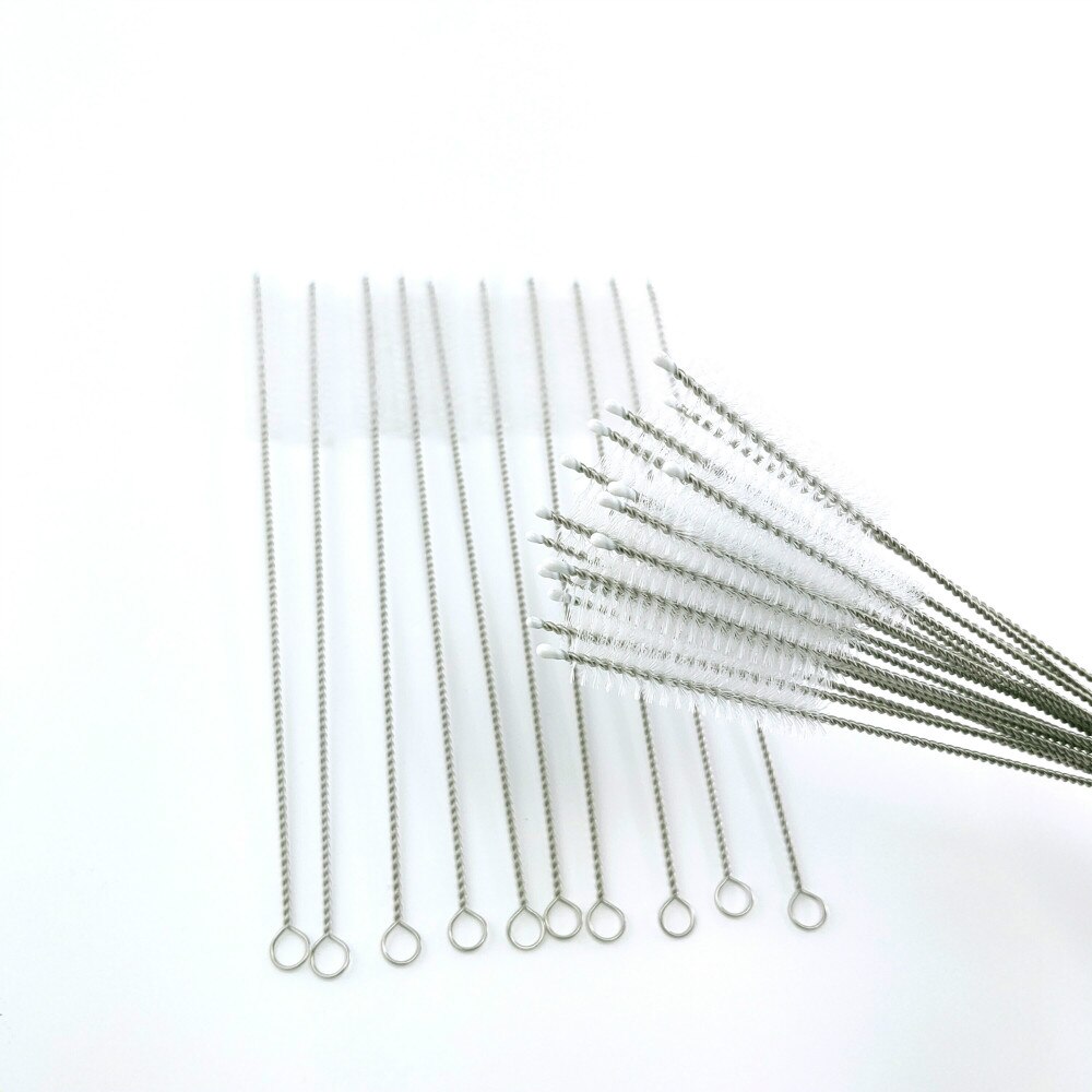 Herbruikbare Draagbare Metalen Rietje Met Cleaner Brush Set Eco Vriendelijke Test Tube Fles Cleaning Tool