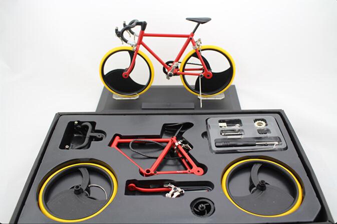 Fixed Gear Bike model DIY Geassembleerde Fiets model Demping Mountainbike met base educatief speelgoed woondecoratie