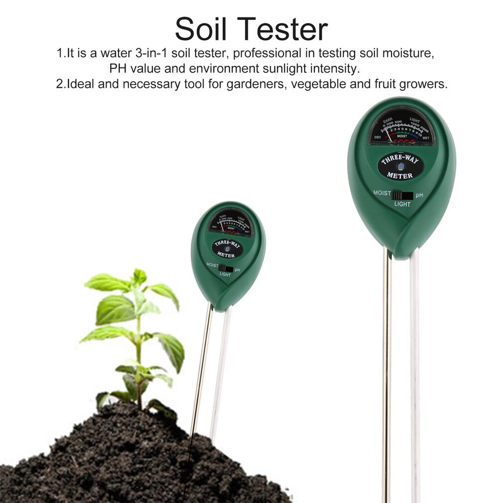 Bodemtester puntweergave 3 in 1 ph meter vocht vochtigheid zonlicht tester monitor voor landbouw planten bloemen