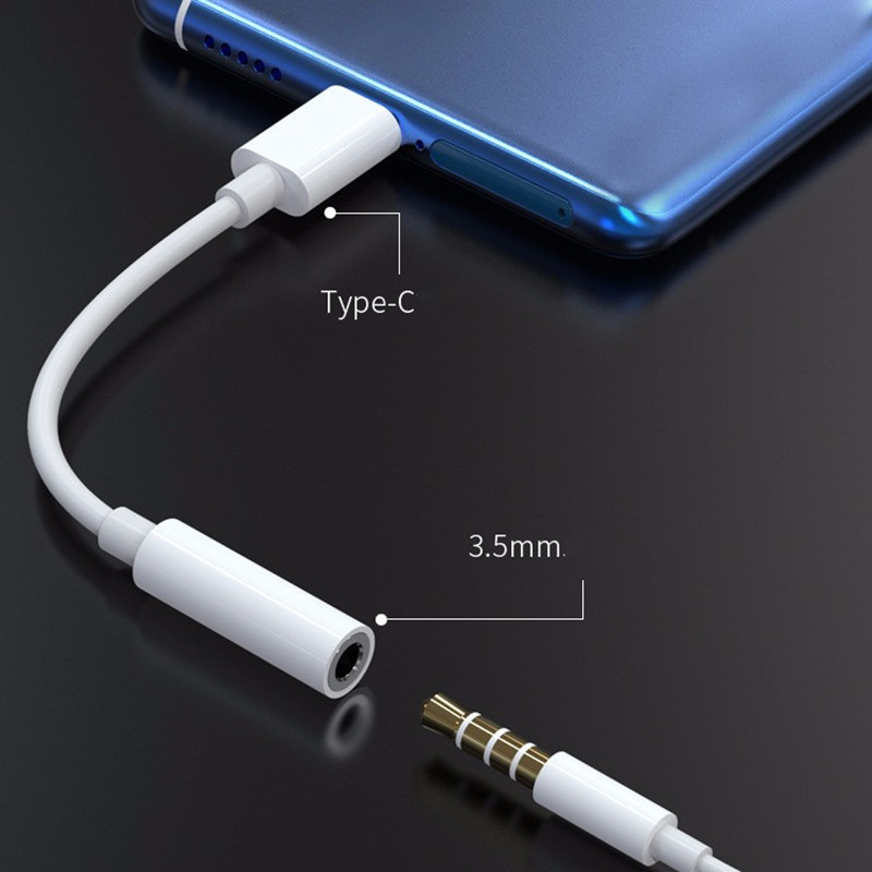 Adapter typu C do 3,5 mm Kabel audio typu C do gniazda 3,5 mm Cyfrowy dźwięk umożliwia słuchanie muzyki Oglądanie telewizji Rozmowy głosowe